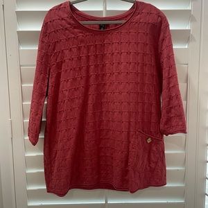 Focus Casual Life Coral cotton linen textured top